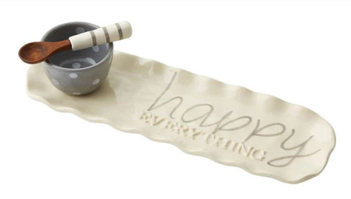 Happy Ruffled Dip And Tray Set Mud Pie Gifts