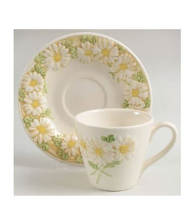 Sculptured Daisy Cup and Saucer