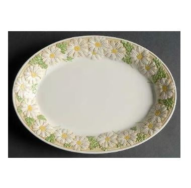 Sculptured Daisy Small Oval Platter