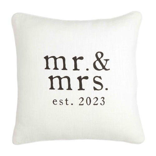 Square Pillow  Mr. And Mrs. Est. 2023  Mud Pie Gifts