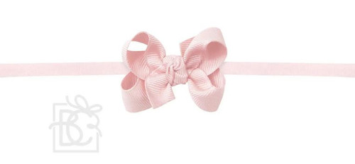 Light Pink Pantyhose Headband 1/4 2 Toddler Grosgrain Bow