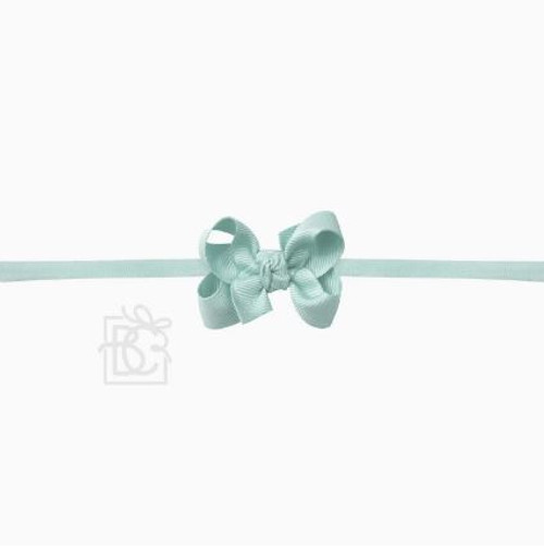 Mineral Ice Pantyhose Headband  2 Inch Toddler Grosgrain Bow
