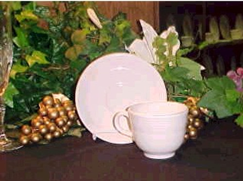 Fiestaware  White  Homer Laughlin Cup And Saucer