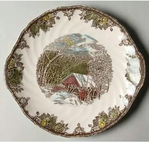 Friendly Village Johnson Brothers Handled Cake Plate