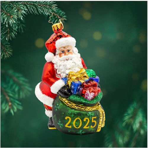 2025 SantaS Yearly Gift Drop Christopher Radko Ornaments