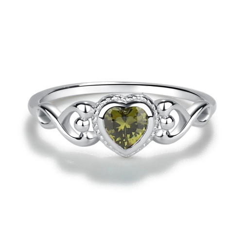 August Heart Ring Size 2 Cherished Moments