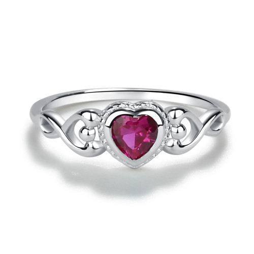 July Heart Ring Size 4 Cherished Moments
