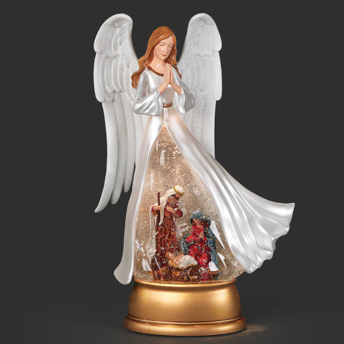 12.25"H Lighted Swirl Angel