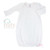 Long Sleeve Lap Shoulder Day Gown White-Pink Trim 0-3 Months