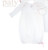 Long Sleeve Lap Shoulder Day Gown White-Pink Trim 0-3 Months