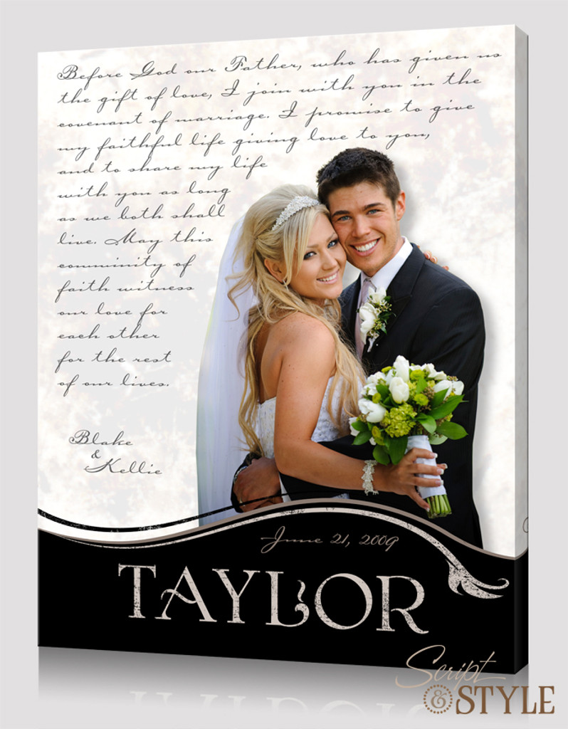 Personalized wedding photo wall art