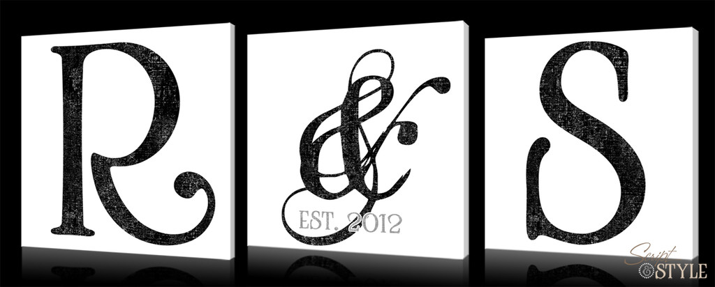 3 piece monogram canvas set