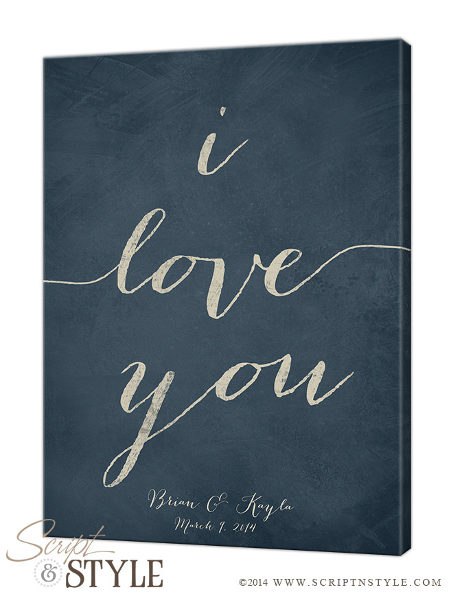 Personalized I Love You Canvas Wall Art | Personalized Canvas With
