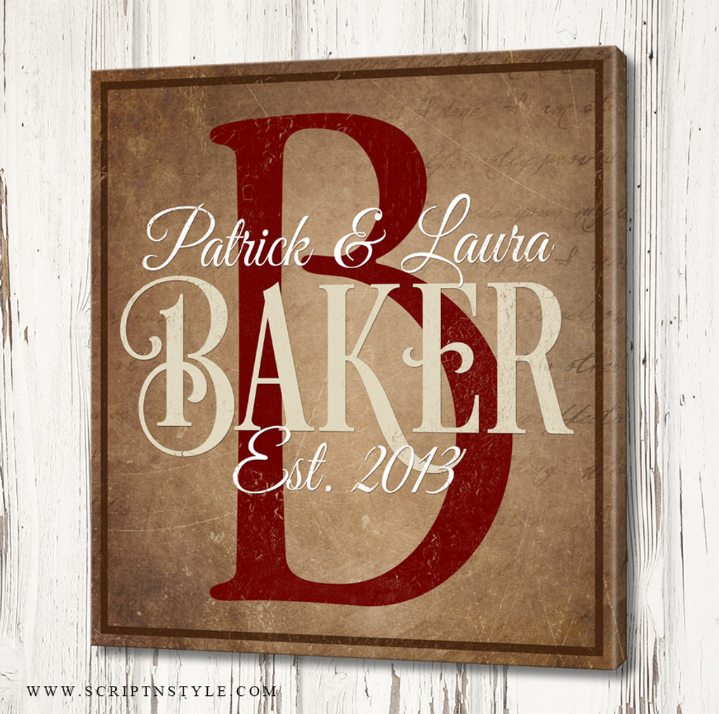 Personalized Family Name Canvas Sign