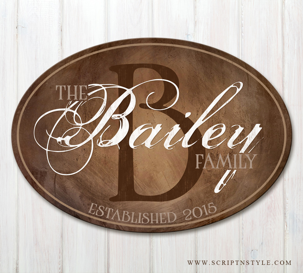 Oval personalized name sign