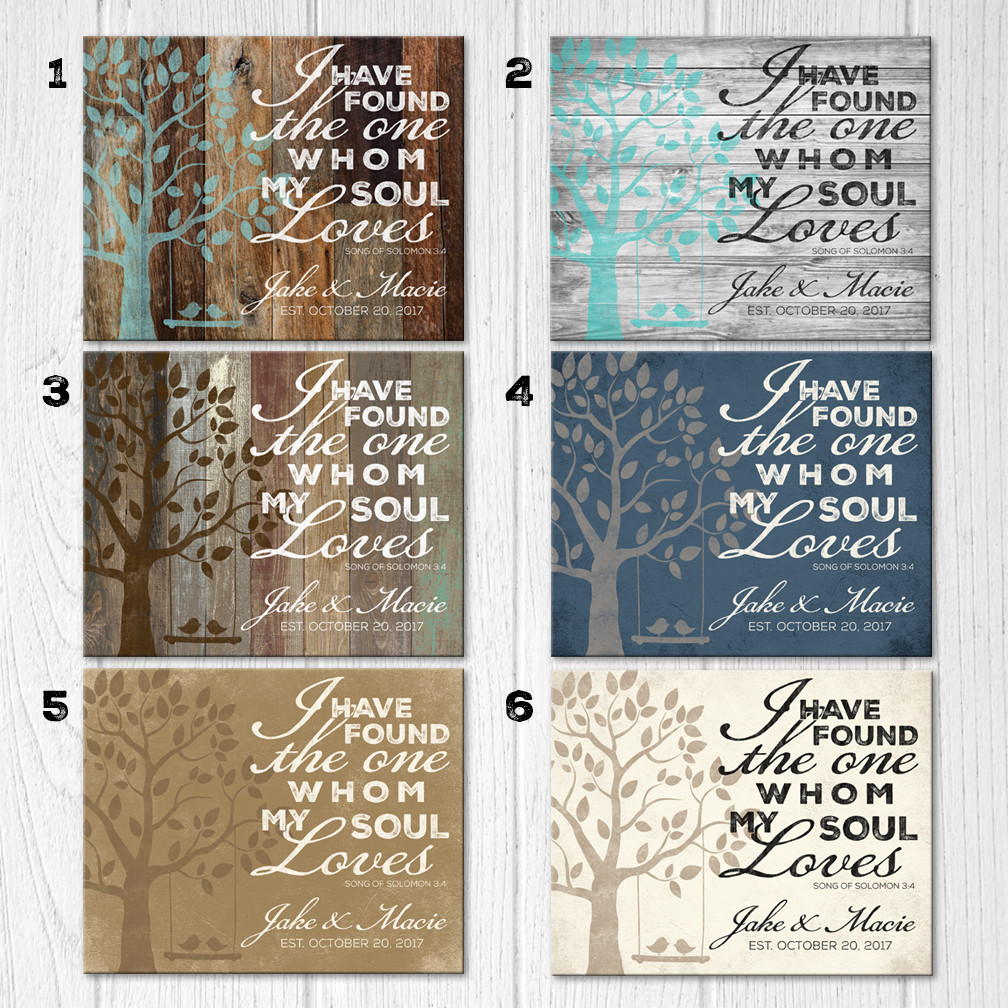 song of solomon 3 4 wood sign color chart showing the 6 color options available