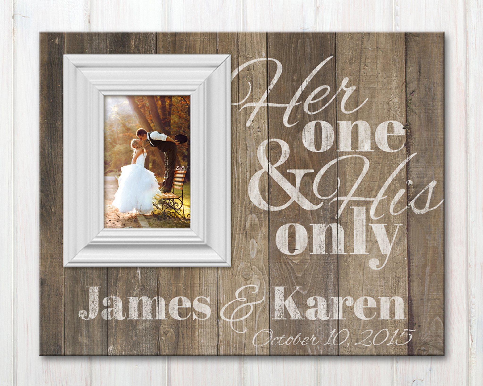 Personalized Picture Frame With Established Date Her One And His