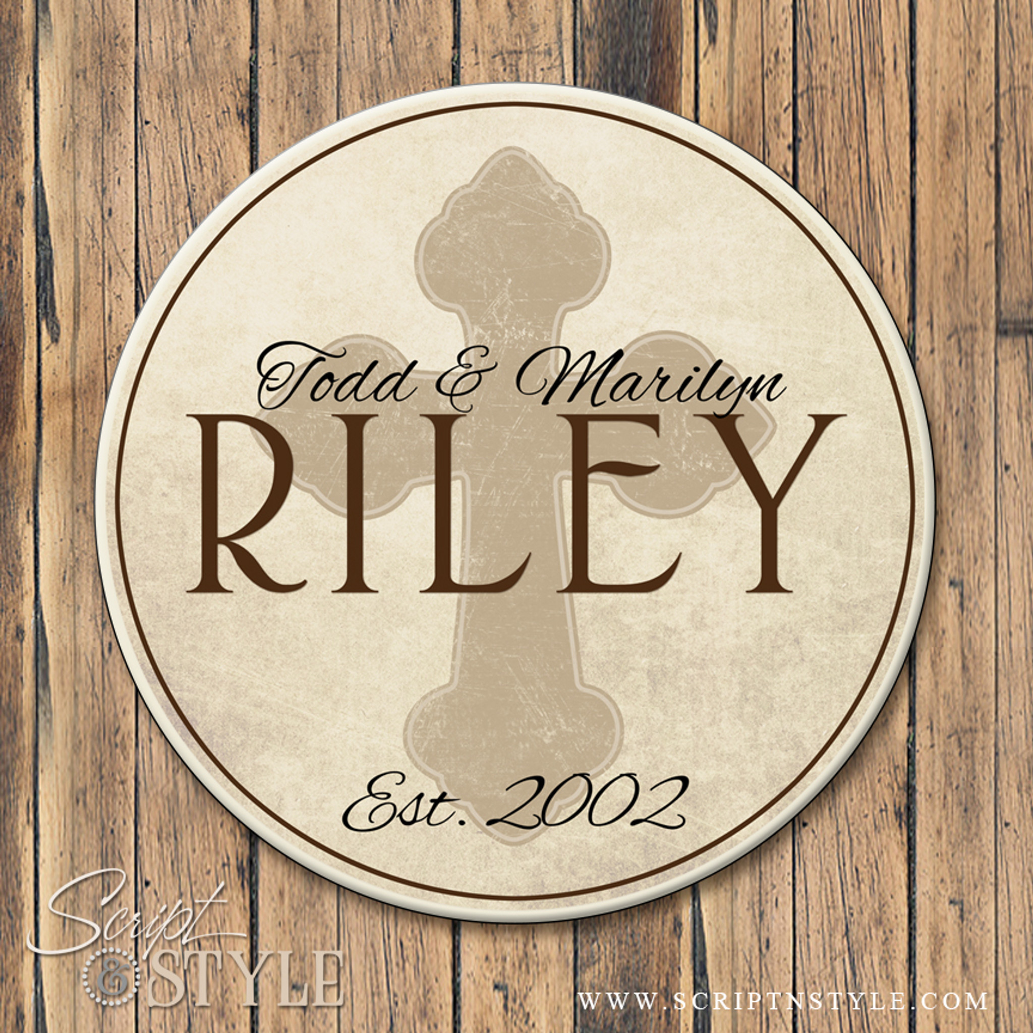 Riley Font - Wooden Monogram Sign