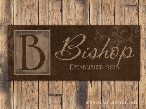 personalized family last name sign for wedding or anniversary gift