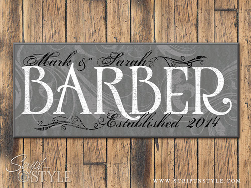 Personalized Family Name Sign, Medium Gray