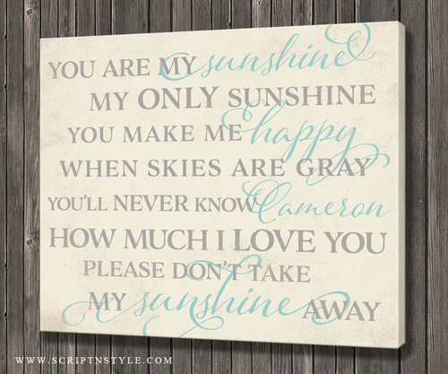 Personalized You Are My Sunshine Canvas Sign