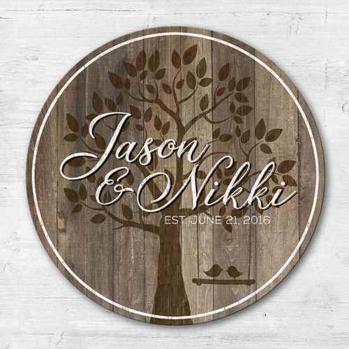 Wooden family sign