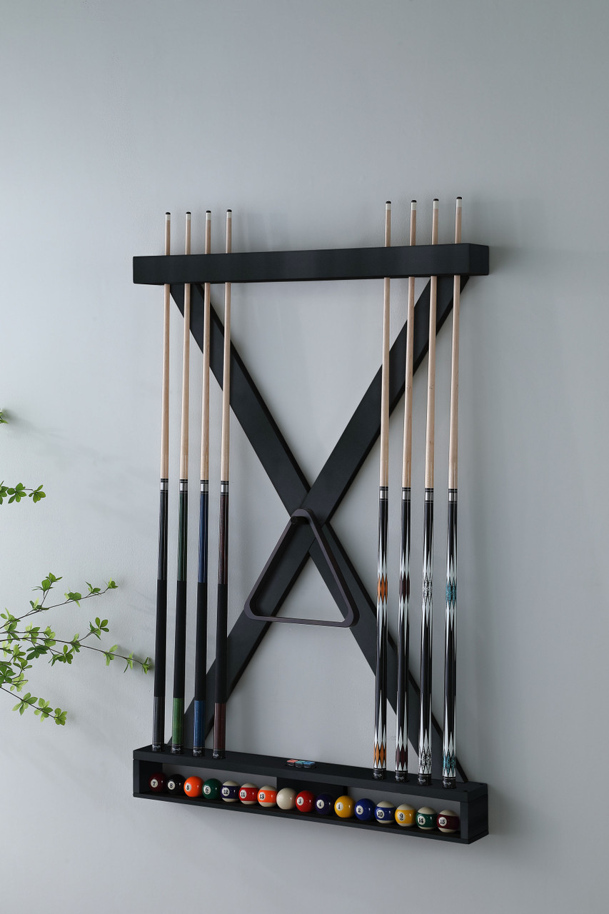 Playcraft Premium Hardwood Billiard X-Style Wall Rack | Sawyer