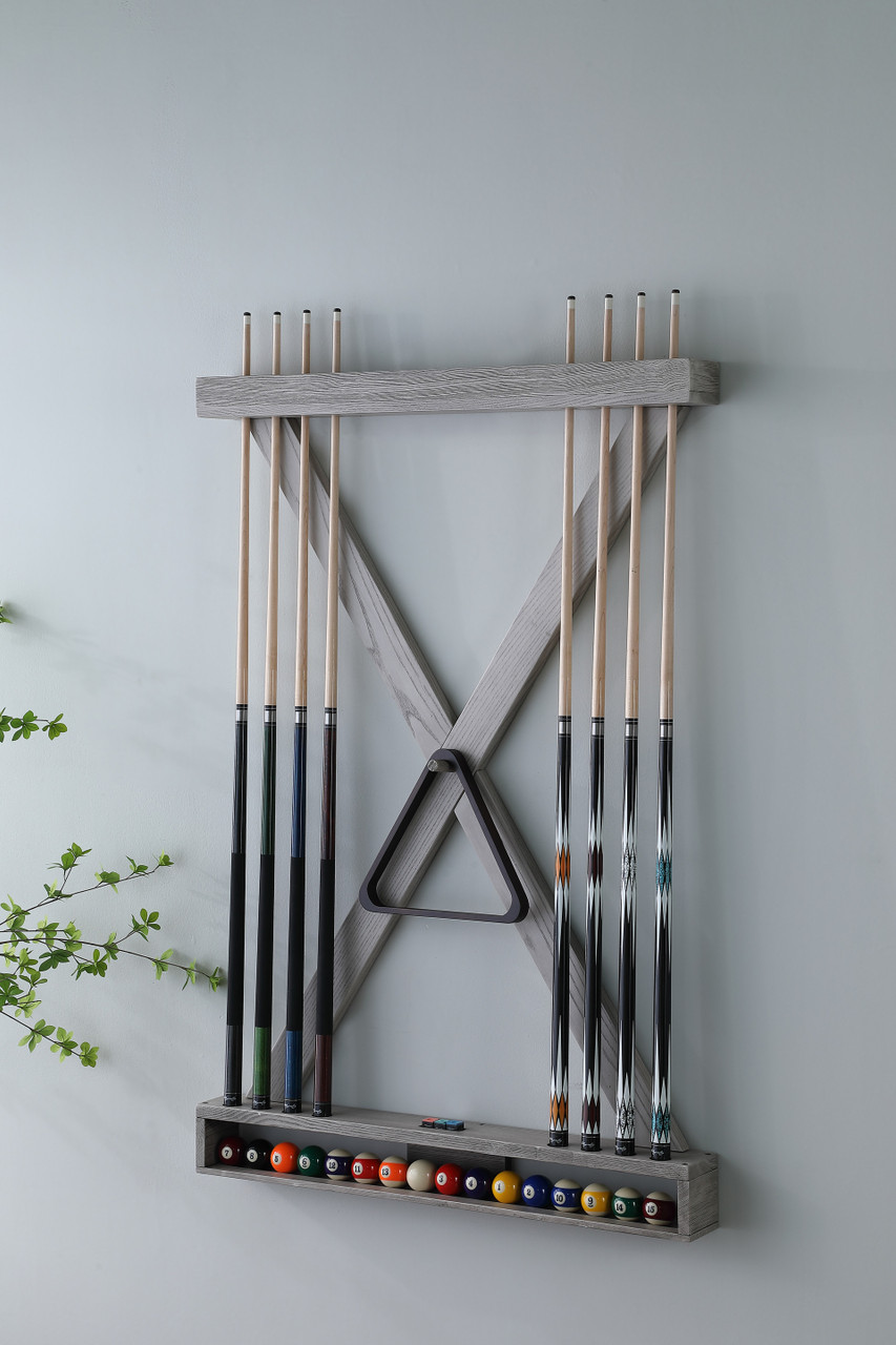 Playcraft Premium Hardwood Billiard X-Style Wall Rack | Sawyer