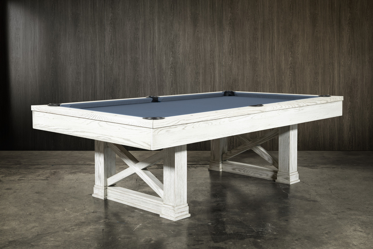 Nixon Billiards Nora Slate Pool Table | White Wash Finish | Sawyer