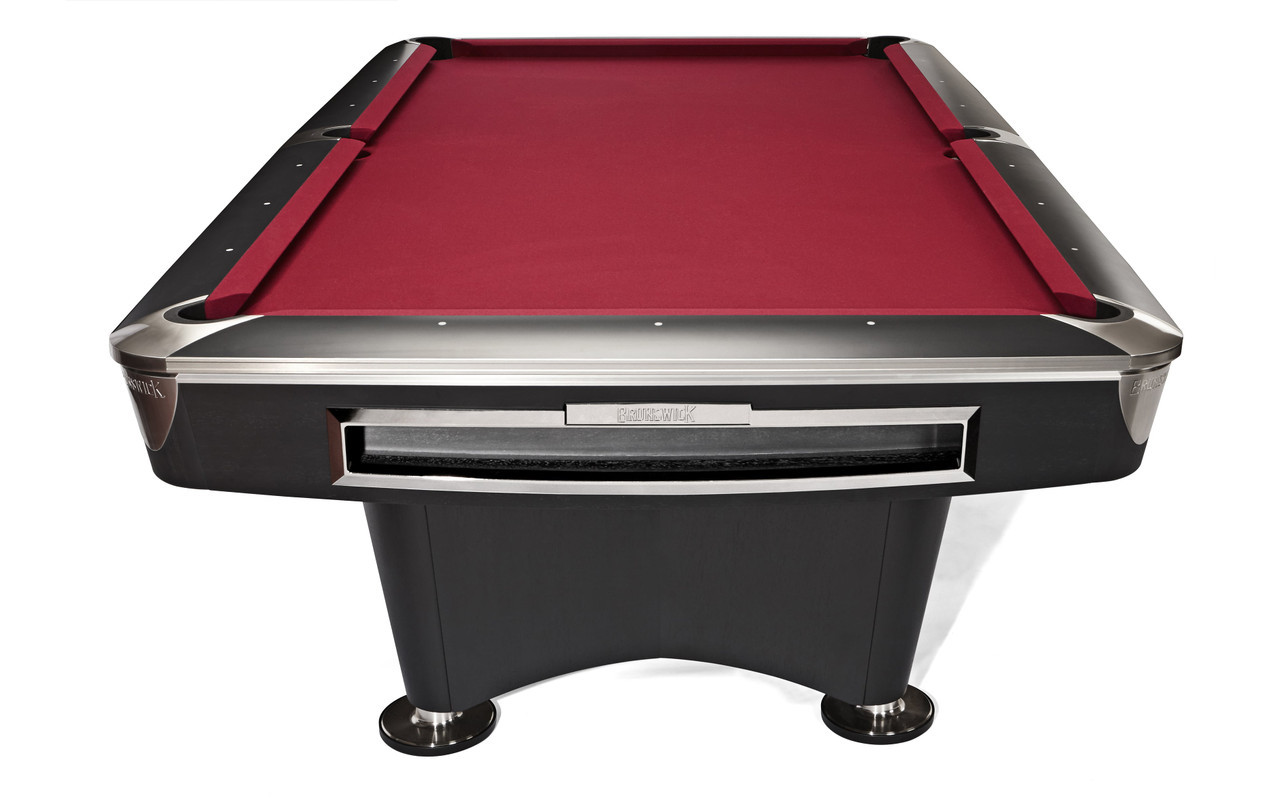 Brunswick Gold Crown VI Tournament Slate Pool Table | Matte Black