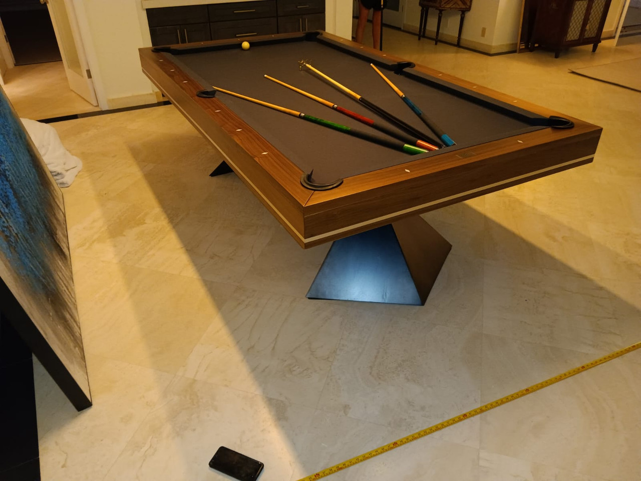 Playcraft Valencia 8-Foot Slate Pool Table - Dark Walnut, 1" Slate, Hardwood Frame, 25 Cloth Colors