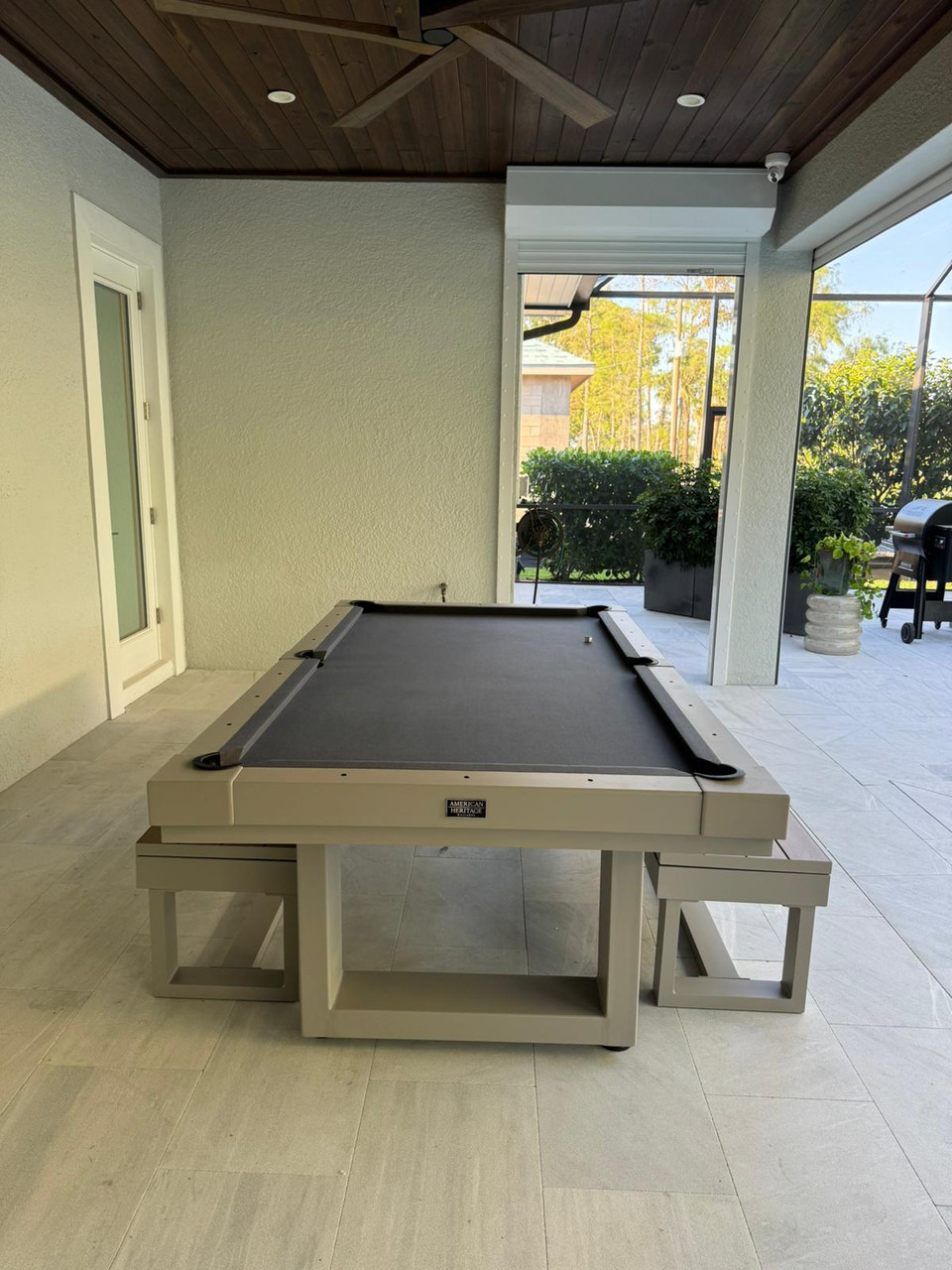 Lanai Outdoor Slate Pool Table in Grey | American Heritage Billiards ...
