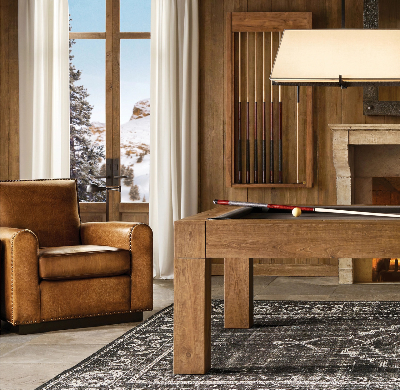 Brunswick Parsons Teak Pool Table | Luxury Slate Billiards