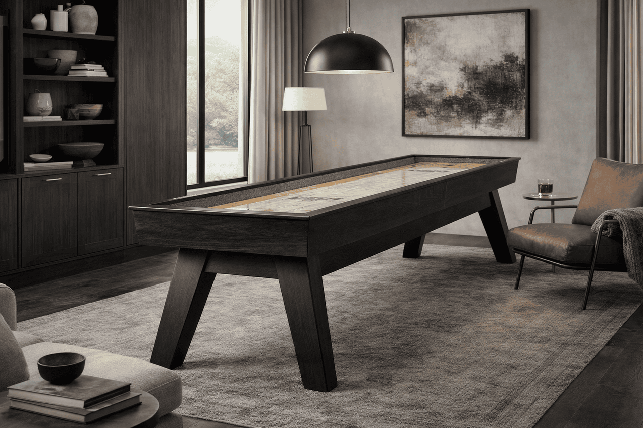 George Shuffleboard Table 12 Ft Black Ash | Doc & Holliday
