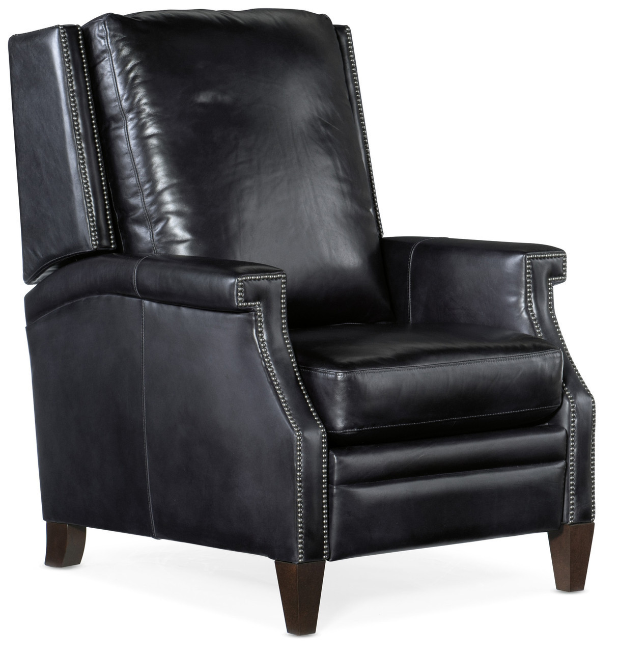 Hooker Furniture Living Room Kato Leather Swivel Chair w/ Dark HOH