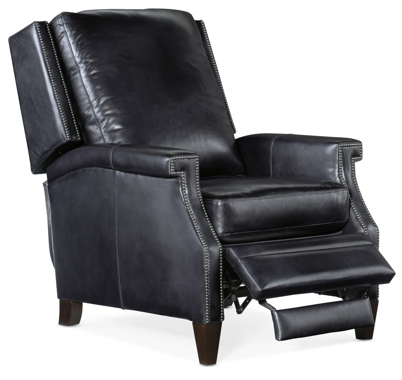 Hooker Furniture Living Room Kato Leather Swivel Chair w/ Dark HOH