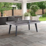 Playcraft Santorini 7' Outdoor Slate Pool Table w Dining Top, Benches and Table Tennis