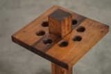 Doc & Holliday Square Floor Cue Rack, wooden billiard cue and accessory storage stand with multiple holes for cue sticks.