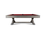 Doc & Holliday Hepburn Slate Pool Table, a stylish pool table with a red felt surface and a sturdy wooden frame.