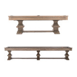 Plank & Hide Co Plank & Hide Beaumont Pool Table & Shuffleboard, twin wooden game tables with a classic design and sturdy bases.