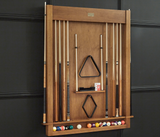 American Heritage Alta 12-Cue Wall Mounted Cue Rack in Brushed Walnut