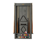 American Heritage Billiards Alta Parsons 8' Slate Pool Table, Charcoal Finish, with accessories, pool cues, and balls, ready for free installation.