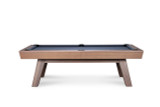 Doc & Holliday George Slate Pool Table by Doc & Holliday, Grey Walnut, showcasing a modern pool table with a sleek wooden finish and black accents on thePool Table edges.