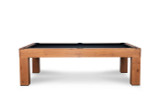 Doc & Holliday Parsons Pool Table in Rustic White Oak, modern billiards table with wooden frame and black playing surface.