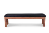 Doc & Holliday Billiards Dining Storage Bench, wooden bench with black padded seat for comfortable seating and storage.