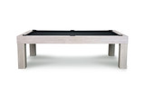 American Heritage Billiards Alta Slate Pool Table in White Wash on Ash with black playing surface.