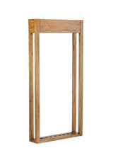 Brunswick Billiards Brunswick Parsons Wall Rack in Natural Dry Oak, wooden billiard cue and accessory wall rack.