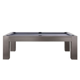 Plank & Hide Co Maximus Steel Pool Table, modern and sleek pool table with a stainless steel finish, designed for premium indoor gaming.