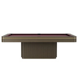 Plank & Hide Co Plank & Hide Dali Slate Pool Table, featuring a brushed greige finish, sleek modern design, and a sturdy base with vertical slat detailing.