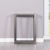 Plank & Hide Co Plank & Hide Gunmetal Steel Pool Cue Rack | Floor Rack, sleek modern pool cue storage stand in gunmetal steel finish against a plain wall near a window.